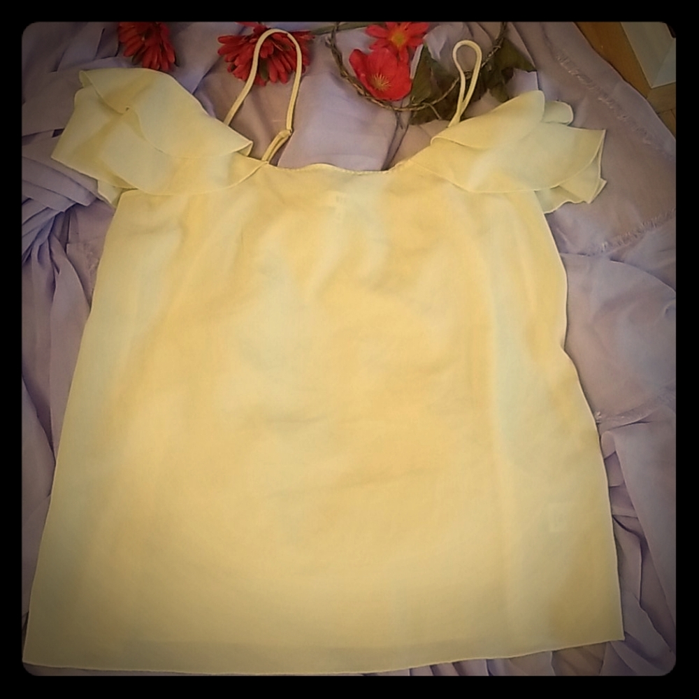 Women's Pastel Lemon Yellow Chiffon Camisole